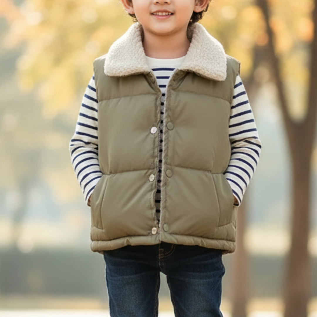 Teddyfleece-Kinderweste für Herbst & Winter – CozyCub Vest