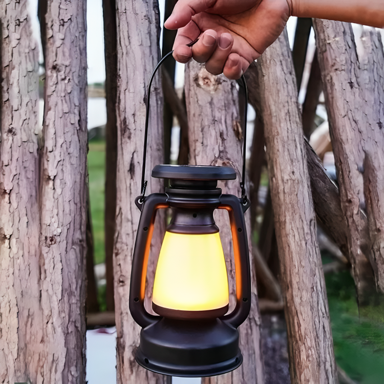 USB-Campinglaterne dimmbar im Retro-Stil – LumaFeuer