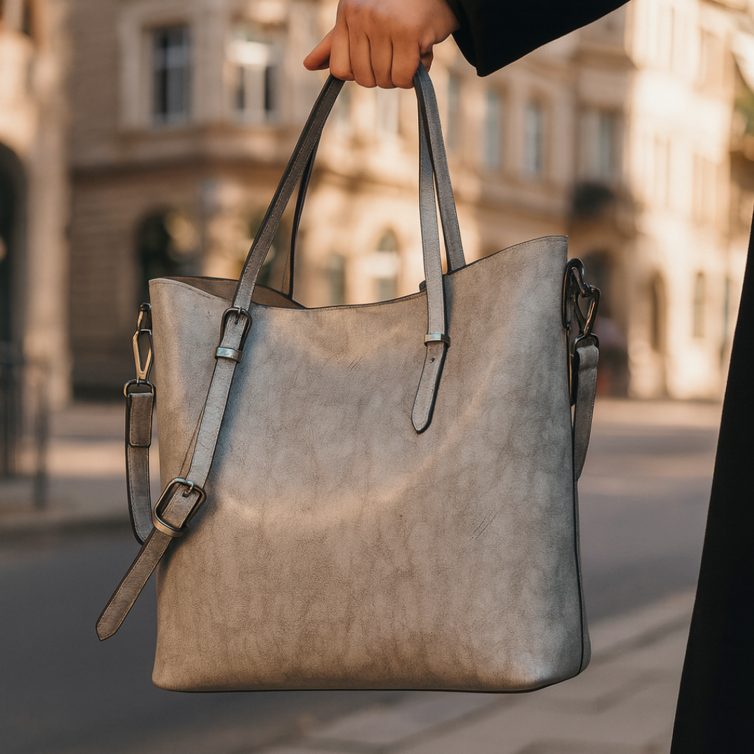 Schultertasche aus Kunstleder mit großem Stauraum & Vintage-Design – AristoBag