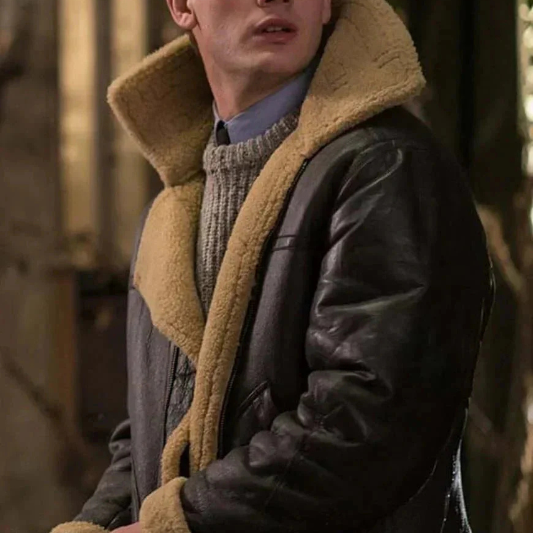Lederjacke mit Shearling-Futter & Vintage-Design – Nordfell Aviator