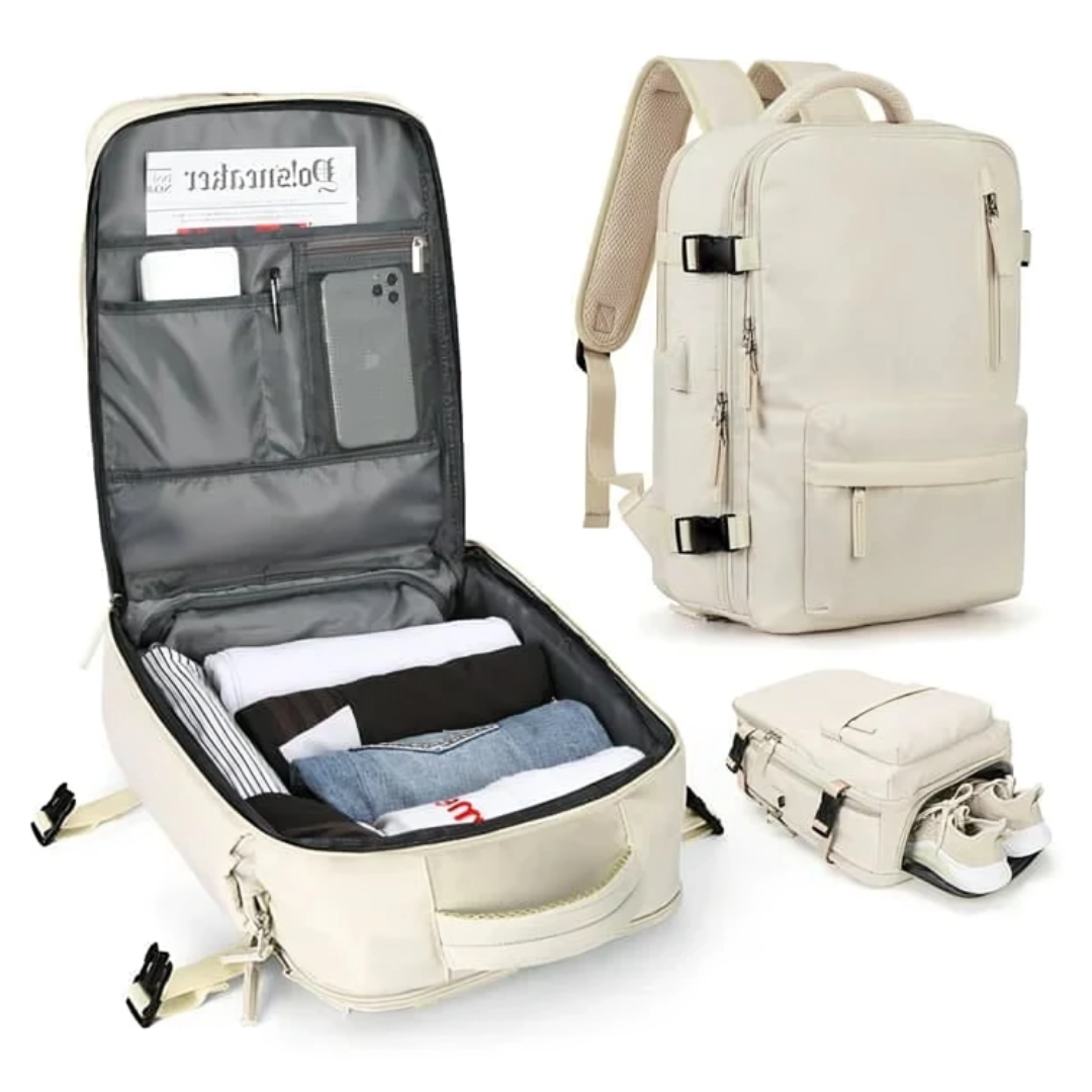 Reisetaschen Rucksack wasserdicht mit USB-Anschluss & Diebstahlschutz – SafeTrip Pack
