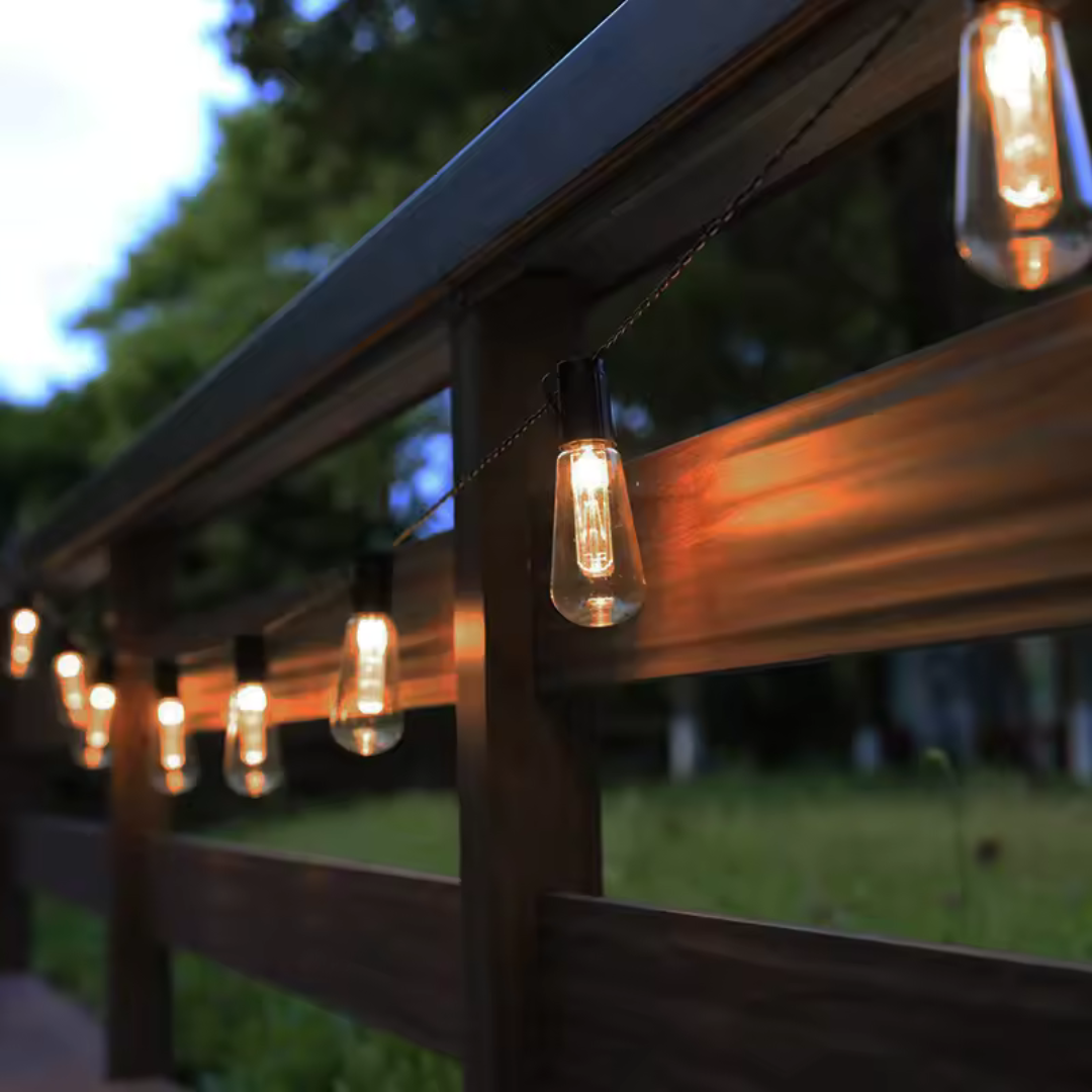 Solar LED Lichterkette Outdoor wasserdicht – CampGlow VintageLights