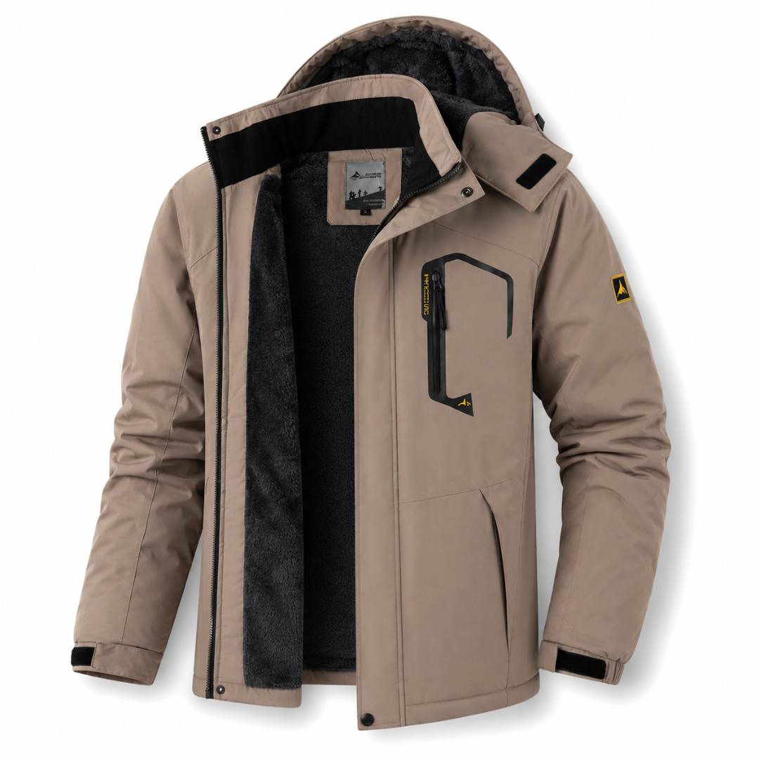 Wasserdichte Outdoorjacke für Herren – Mantel mit abnehmbarer Kapuze