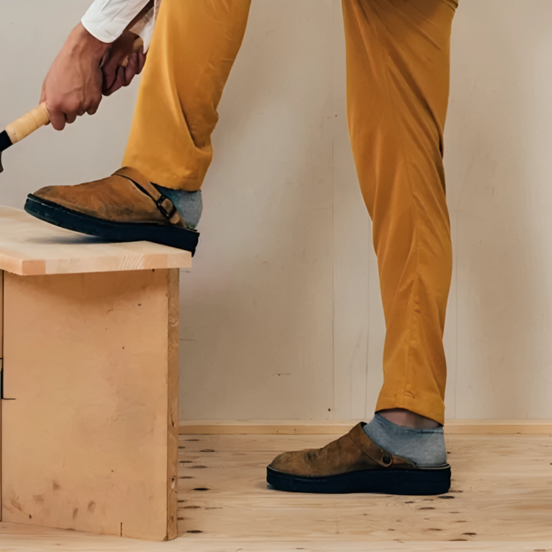 Orthopädische Walkingschuhe aus Leder für Herren mit Komfortfußbett – Nordspur GentleStep