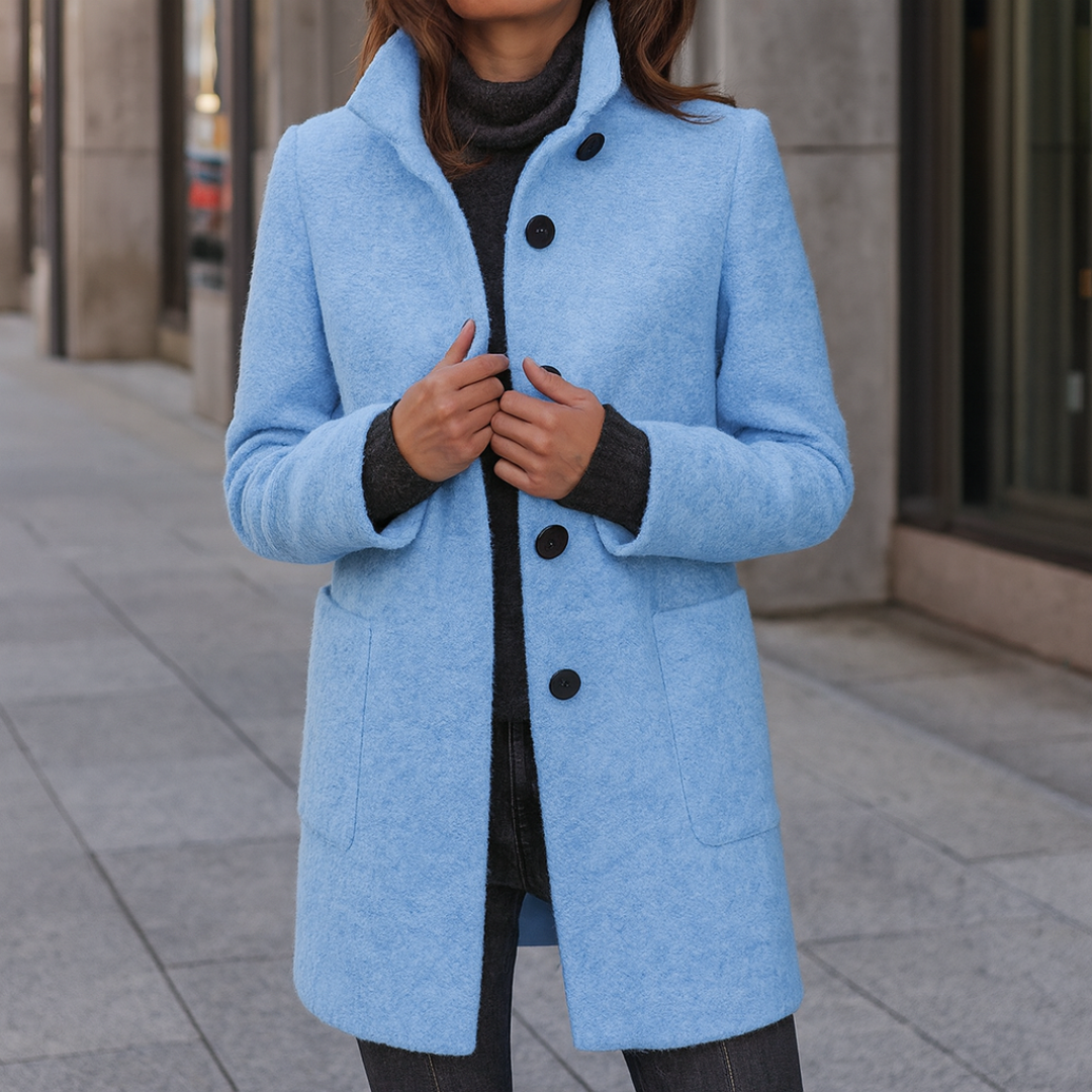 Eleganter Wintermantel Damen lang & warm im Woll-Look – Nordura Coat