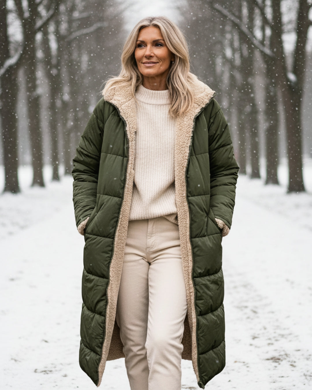 Warme Doppelseitige Winterjacke