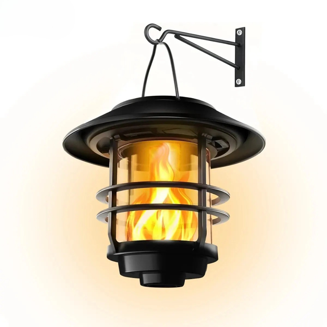 Solar Wandlaterne mit Flammeneffekt (2er-Set) – FlammaLux Duo