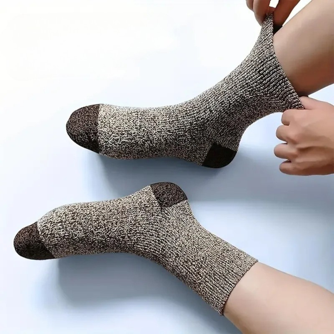Merino Wollsocken Herren – AlpinWarm 5er Pack, extra dick & thermoisolierend