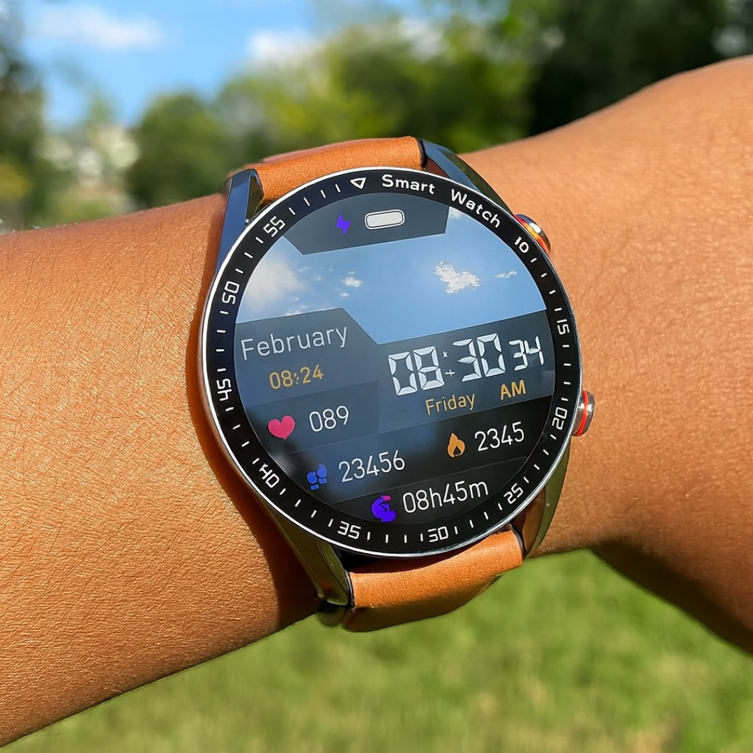Smartwatch mit Blutzucker- & Vitalwert-Tracking, NFC & IP67 – GlucoTrack Pro