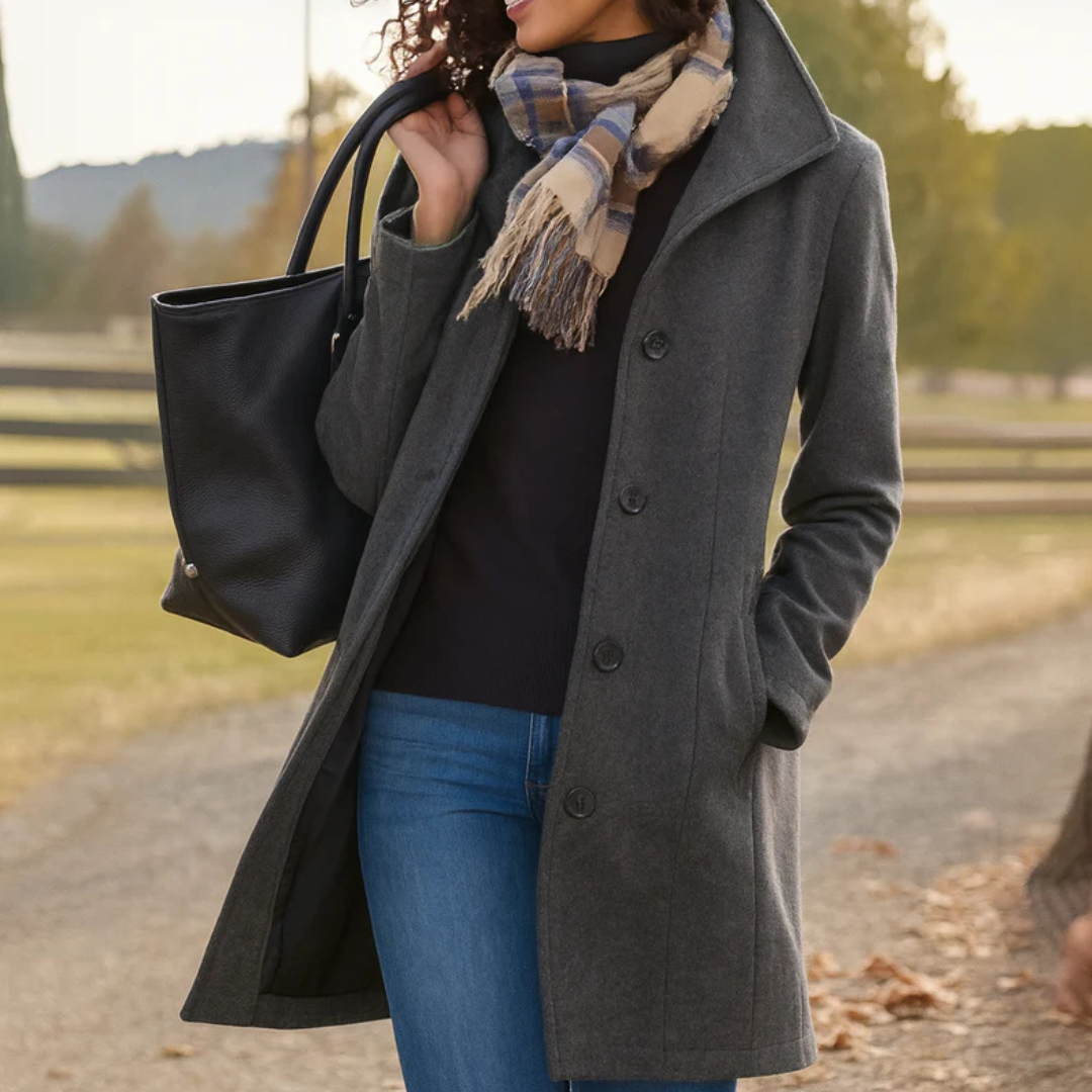 Klassischer Mid-Length Knopfmantel