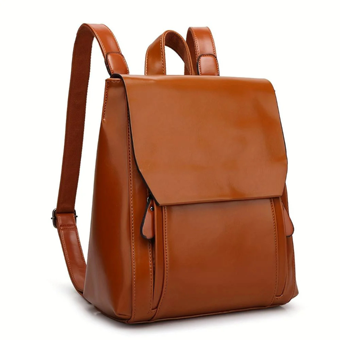 Rucksack Handtasche aus Leder mit Steppmuster – Eleganzia Pack