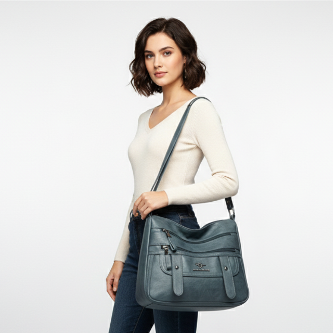 Nordspur | Weiche Schultertasche mit Überschlag