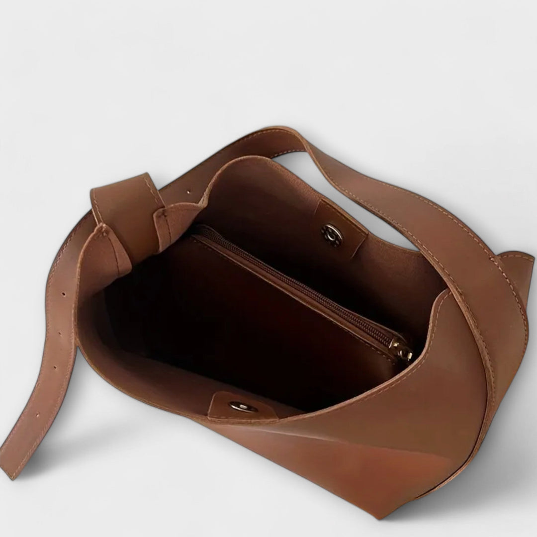 Lederschultertasche mit großem Stauraum & breitem Gurt – Aurielle Bag