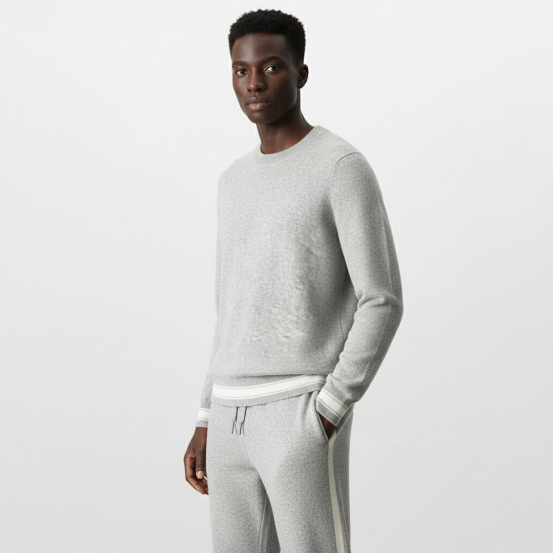 Herren Trainingsanzug – Zweiteiliges Set mit Pullover & Jogginghose | Weicher Strickanzug für Komfort & Stil