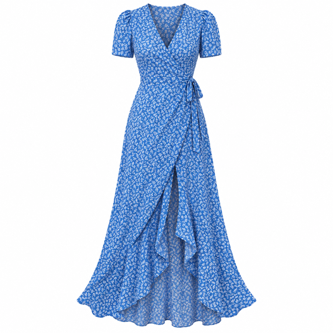 Nordspur | Floravel Lockeres Boho-Blumen-Maxikleid