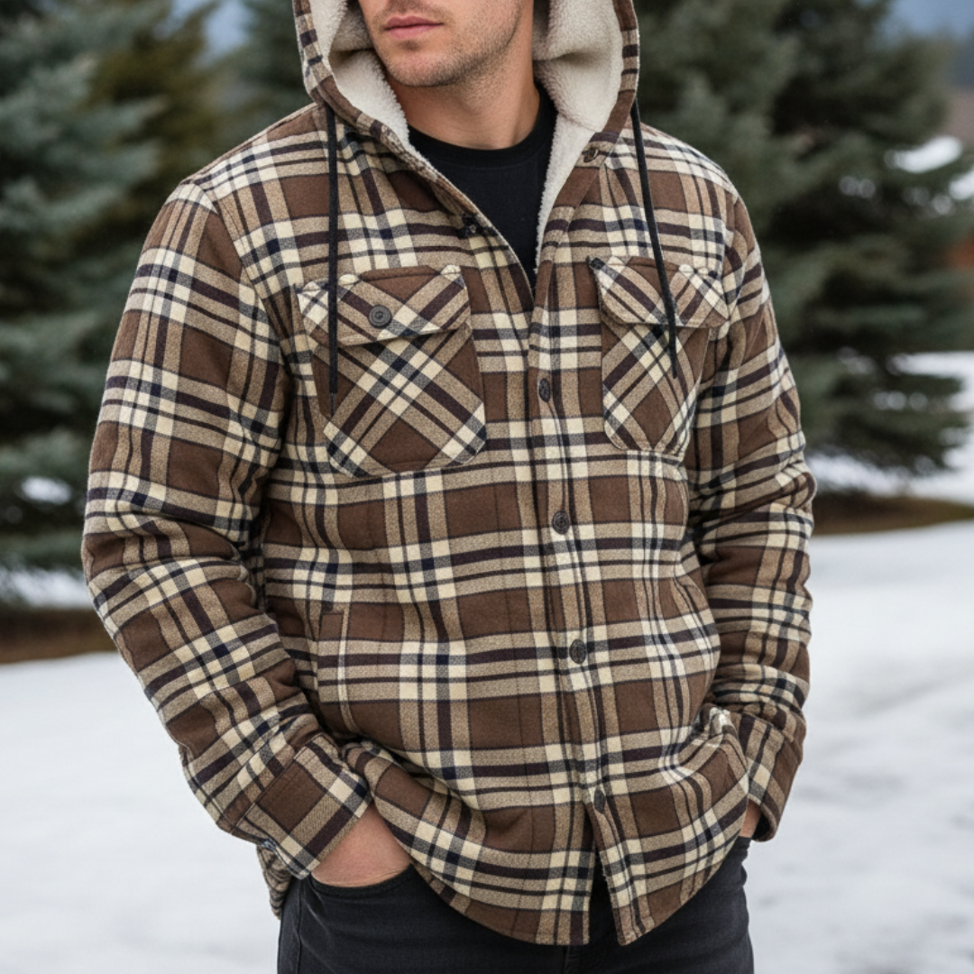 Flanell Pulloverjacke mit Kapuze – NordHaven Thermal Jacket