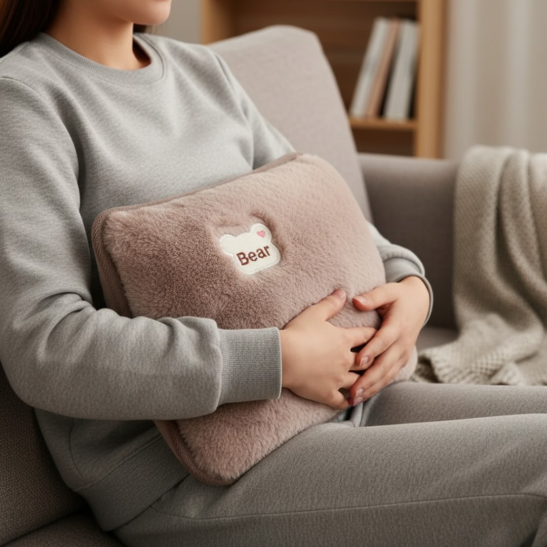 Wärmekissen elektrisch mit USB-Aufladung & Flauschbezug – VelvetWarm HeatPack