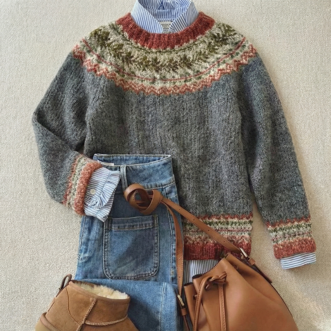 Eleanor Klassischer nordischer Erbe Strickpullover