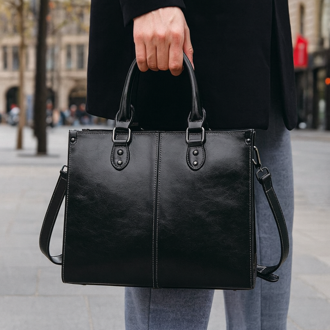Ledertasche Damen Tote mit Schulterriemen & Innenfächern – Verona Classic Bag