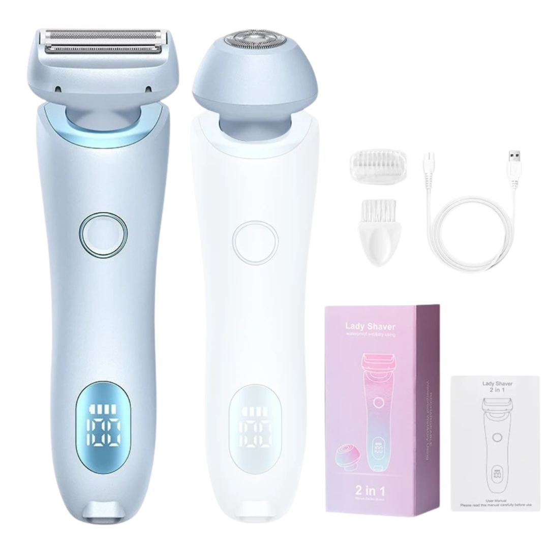 Elektrischer Rasierer Damen 2-in-1 wasserdicht mit LED-Display & Typ-C Schnellladung – SilkGlow Shaver