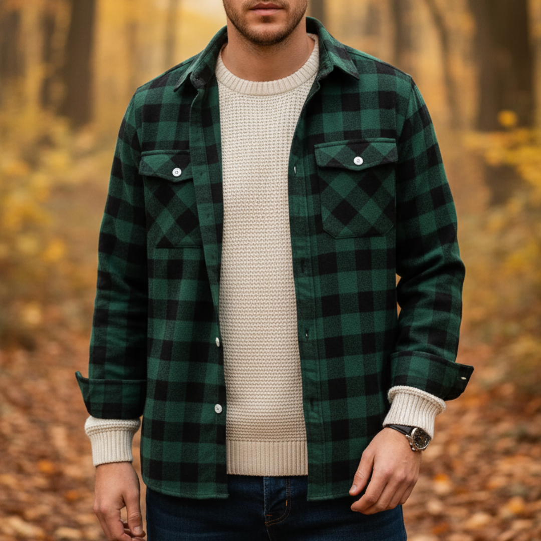 Flanellbluse mit Karomuster & weicher Baumwollmischung – NordTrail Classic