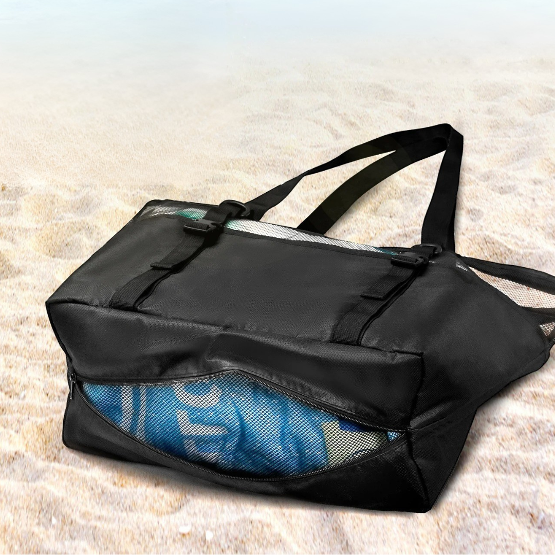 Strandtasche Netz XXL mit Reißverschluss – LuftFlex 40L
