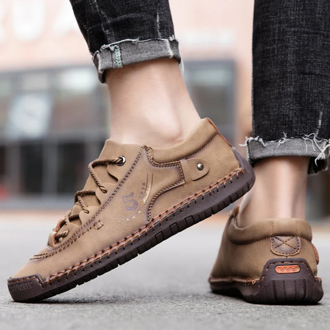 Orthopädische Walkingschuhe aus Leder für Herren mit Dämpfung – Nordspur StrongStep