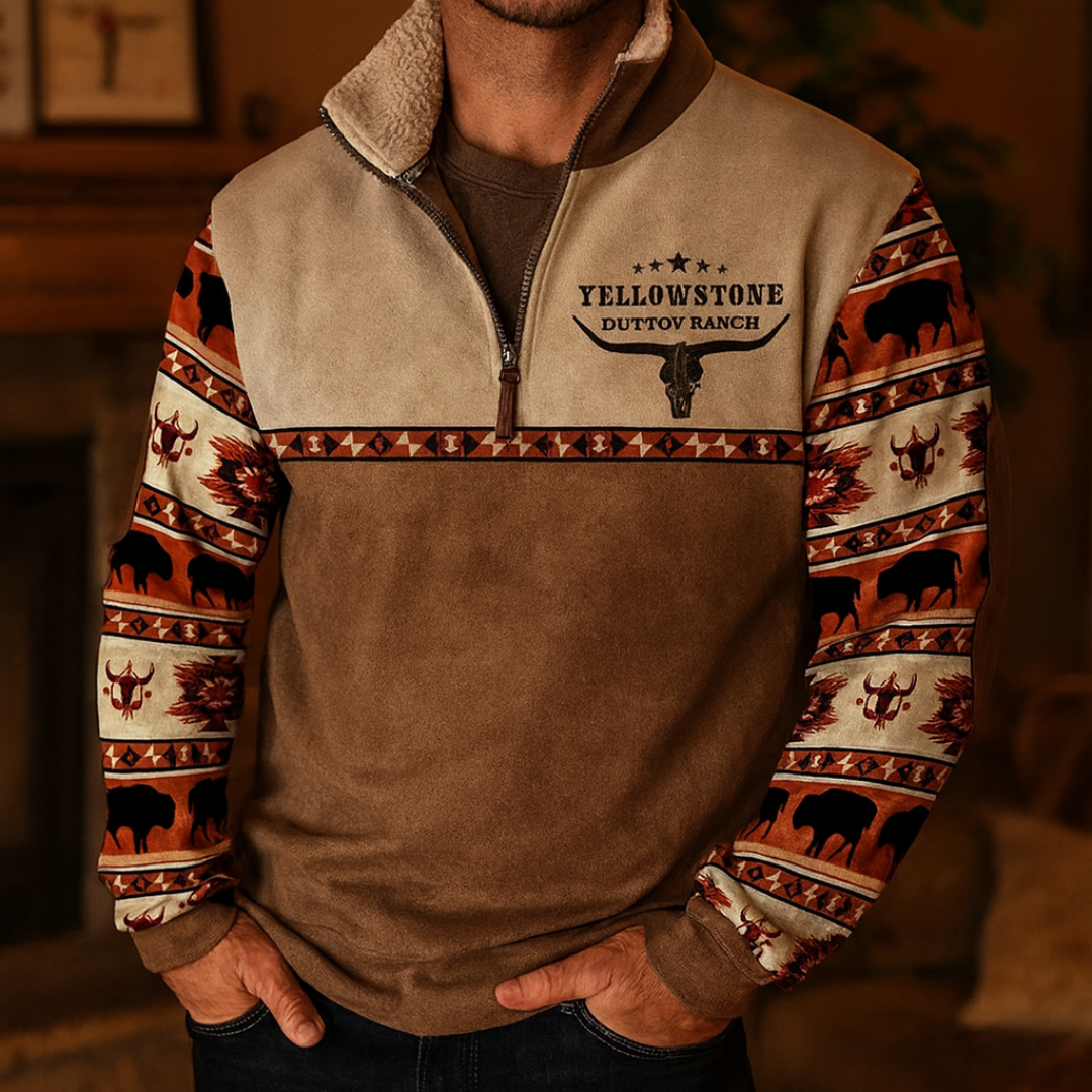 Weicher Hoodie mit Fleece & Tribal-Ärmeln – CanyonTrail Hoodie