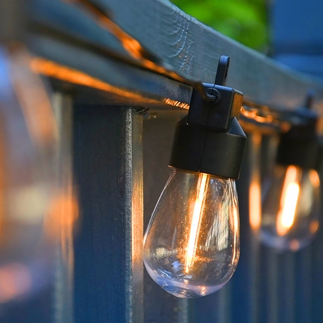 LED Außenlichterkette S14 warmweiß wasserdicht – GartenGlanz