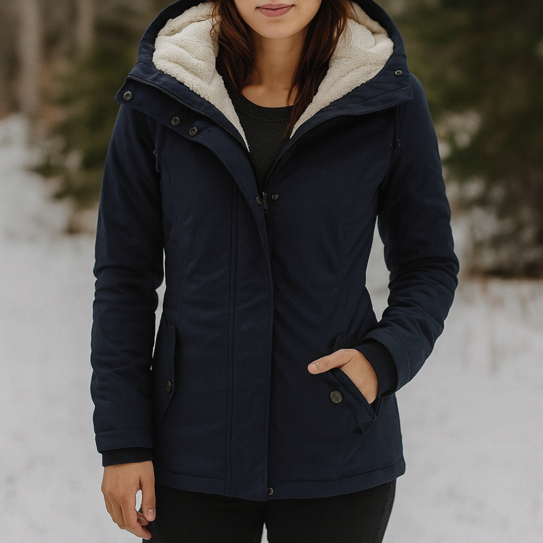 Damen Winterjacke wasserabweisend mit Kapuze & Fleecefutter – Nordveil Coat