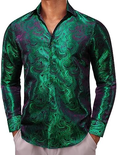 Herren Paisley-Jacquard-Hemd – Raffinierter Langarmstil für Hochzeiten und Abendgarderobe