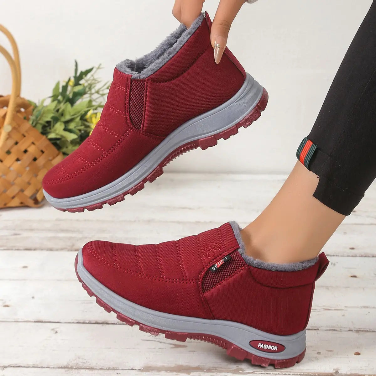 Unisex Winterstiefel mit flauschigem Futter, warm, bequem und rutschfest, ideal für kaltes Wetter