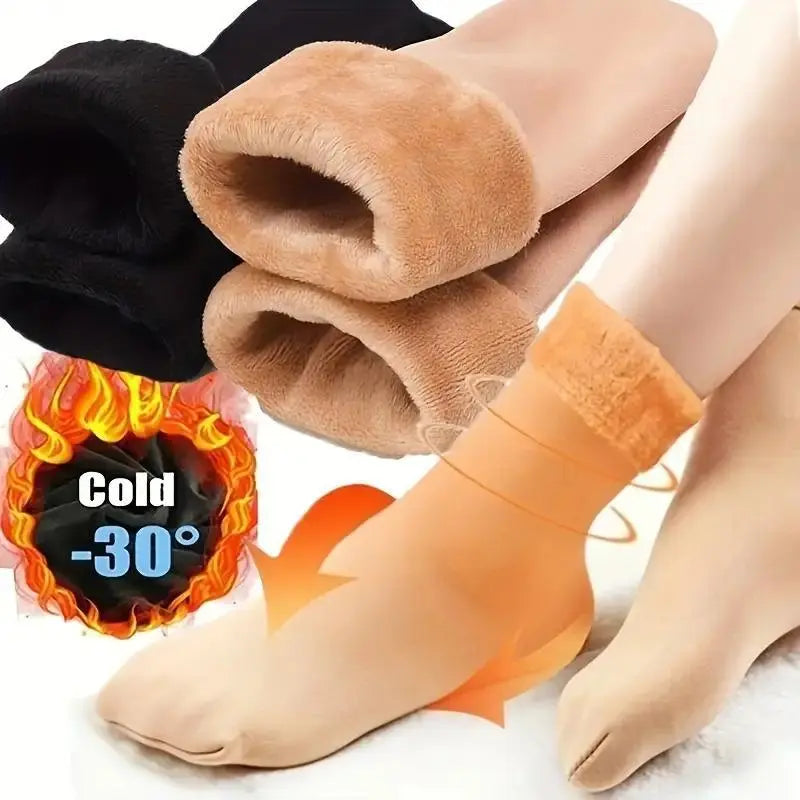 Damen Heavyweight Fuzzy Geschlossene Schnell-Wärmende Unterwäsche Socken