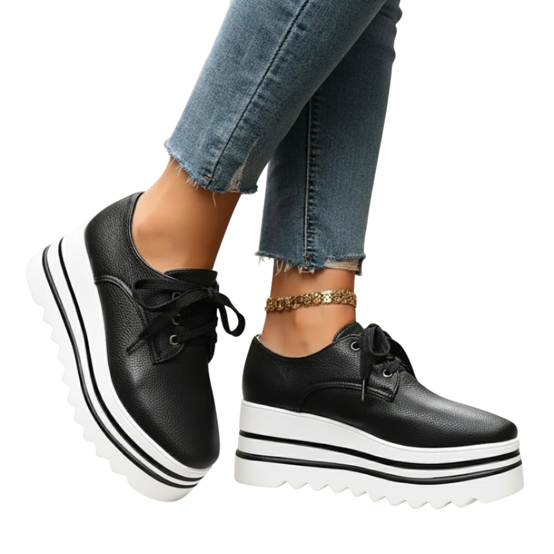 Nordspur | Solenne Plattform-Schnürschuhe