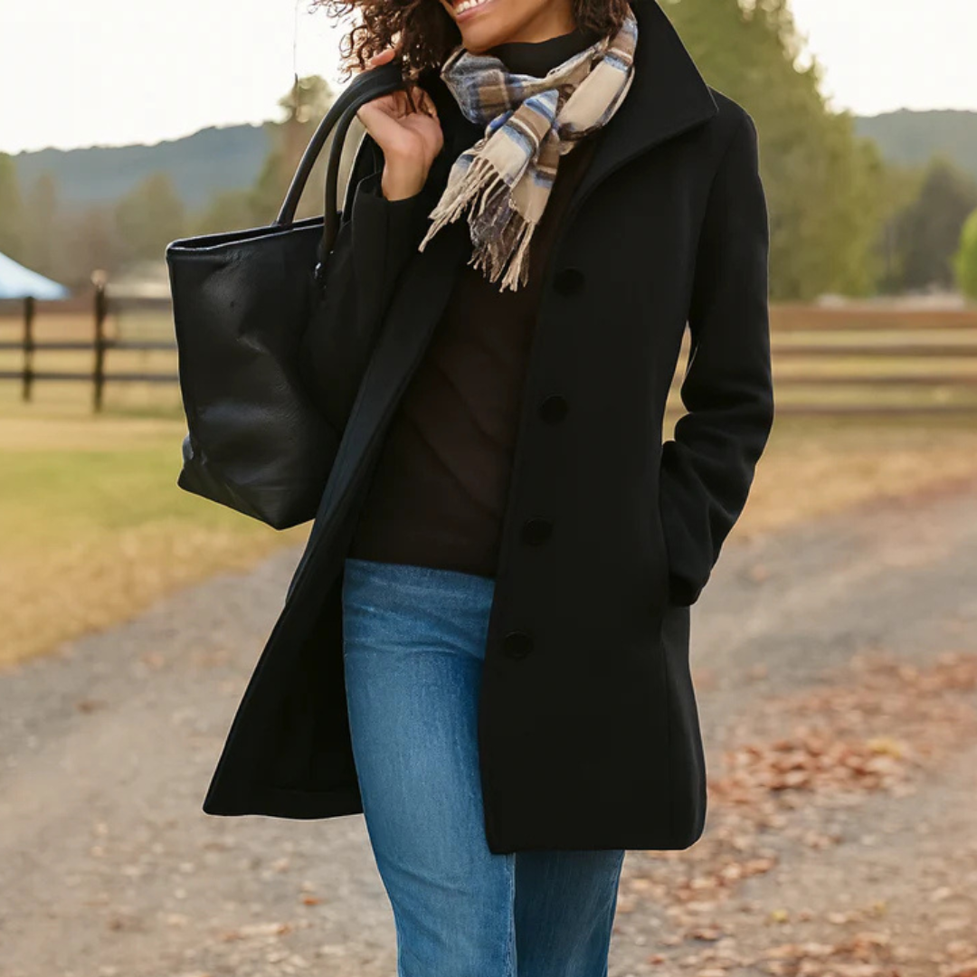 Klassischer Mid-Length Knopfmantel