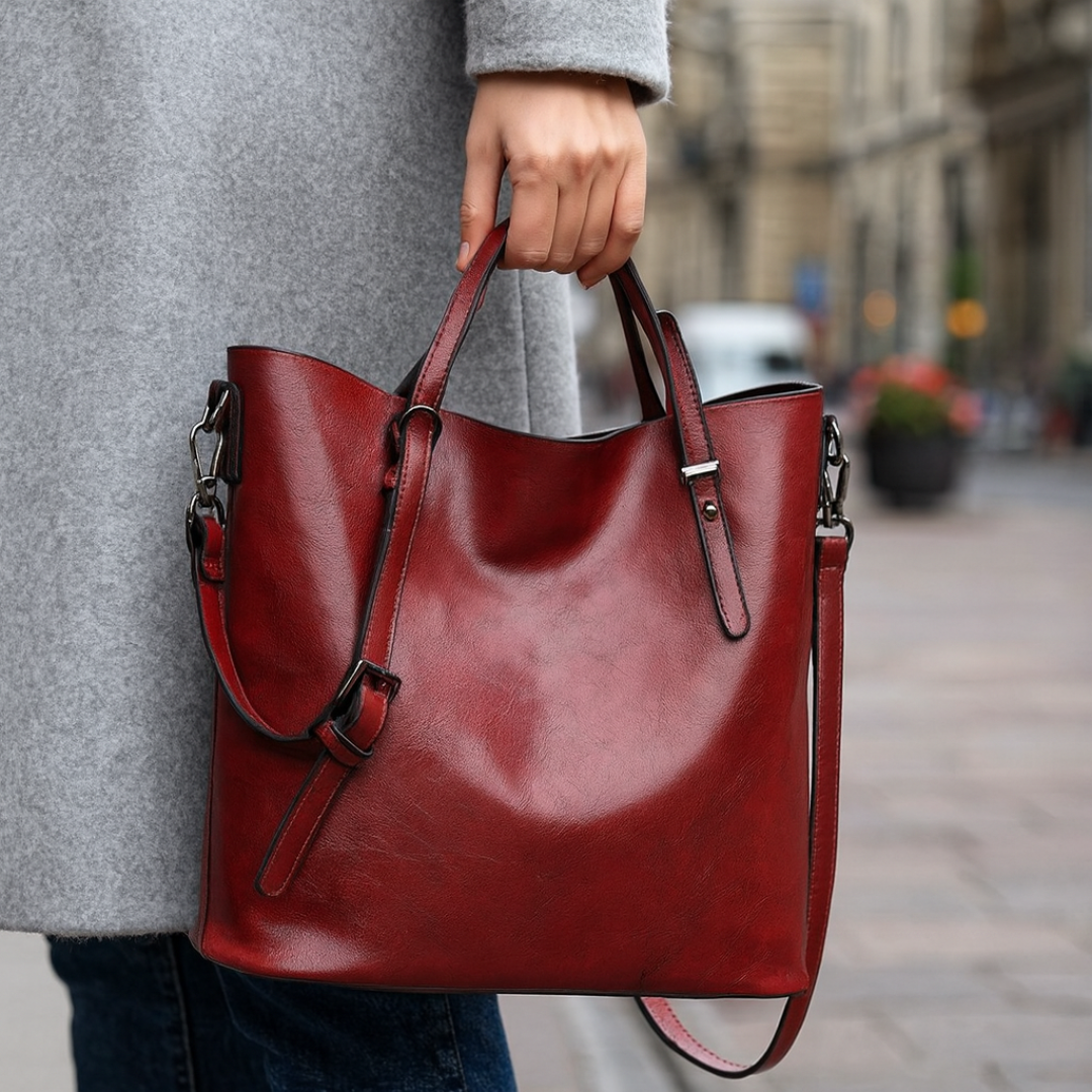 Schultertasche aus Kunstleder mit großem Stauraum & Vintage-Design – AristoBag