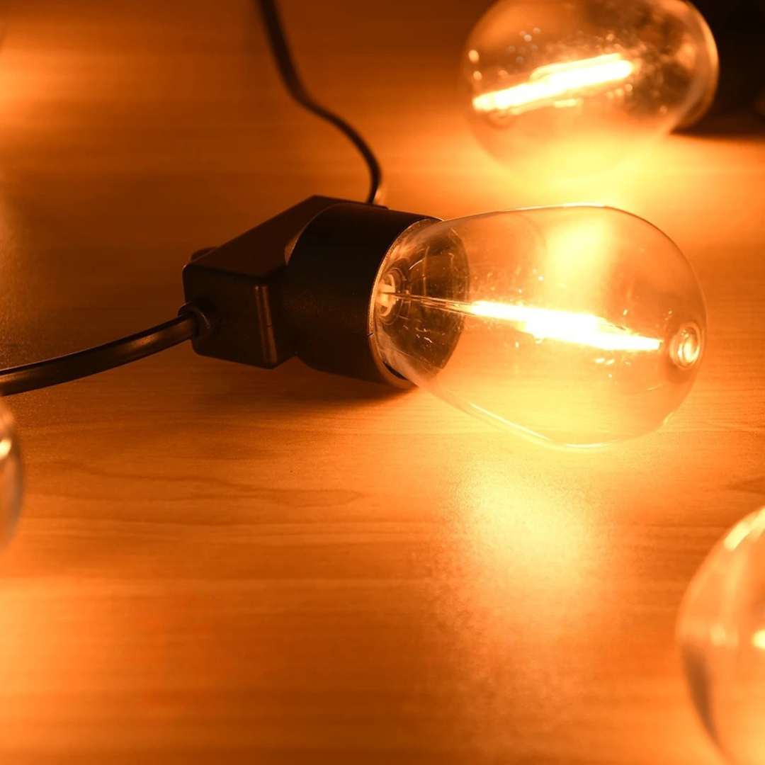LED Außenlichterkette S14 warmweiß wasserdicht – GartenGlanz