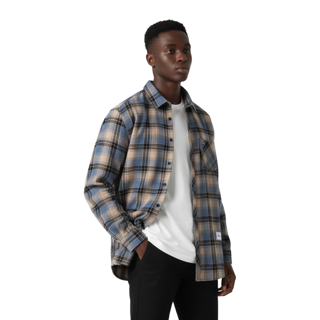 Herren Flanellhemd mit Karomuster & Oversized Fit | Weiches Holzfällerhemd