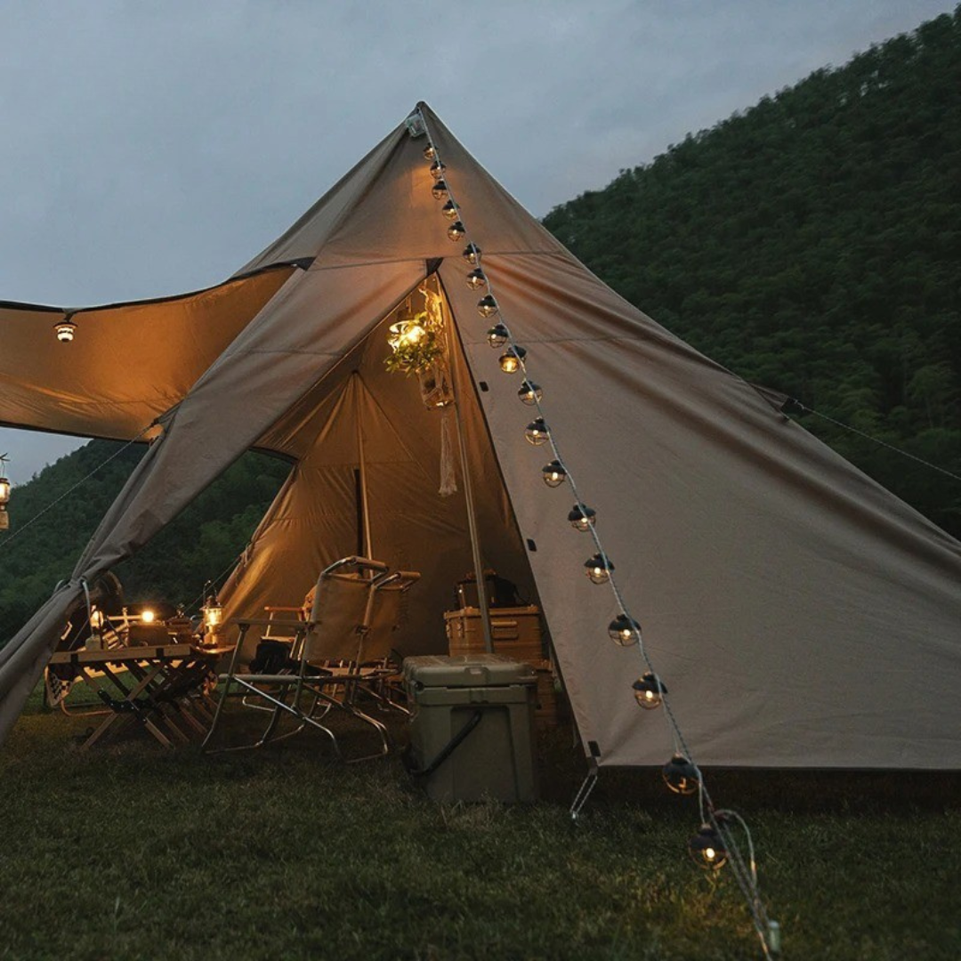 LED Zelt-Lichterkette 170 cm wasserdicht batteriebetrieben – CampGlow
