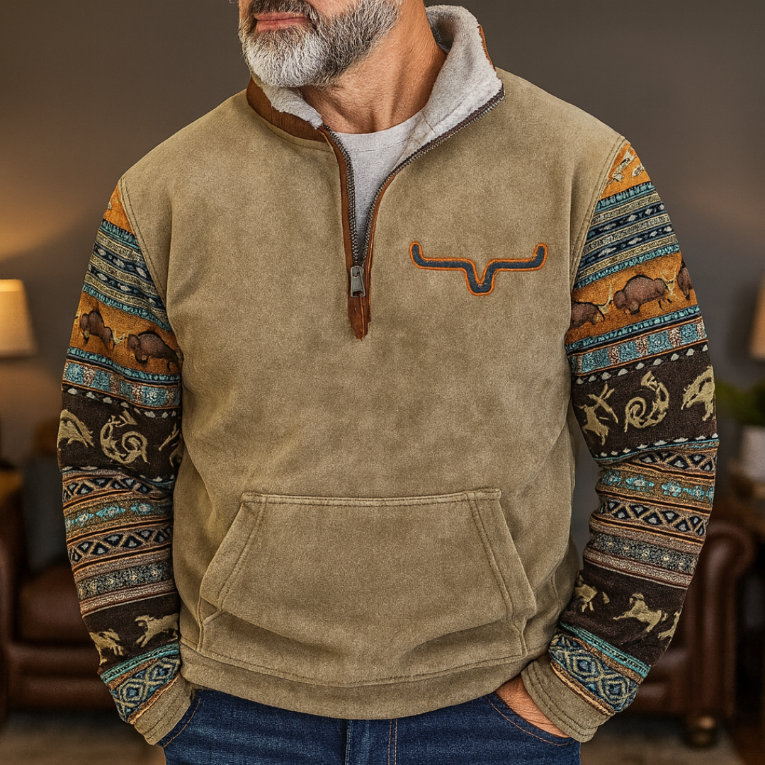 Weicher Hoodie mit Fleece & Tribal-Ärmeln – CanyonTrail Hoodie