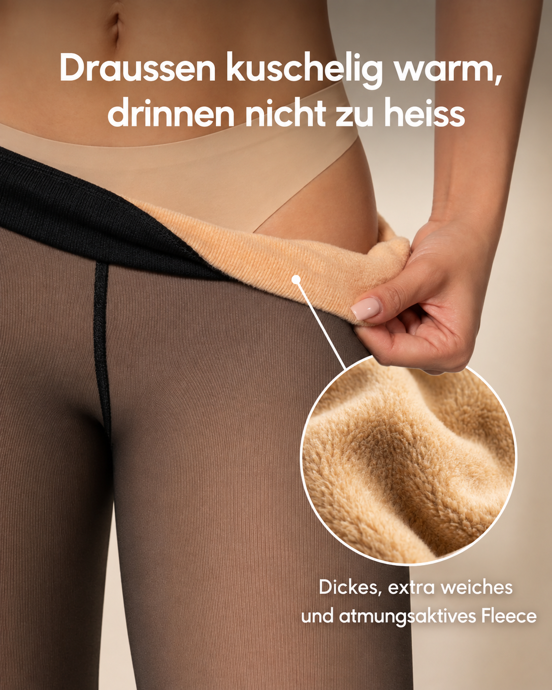 Magic Leggings – Fleece-gefüttert in Nylon-Optik