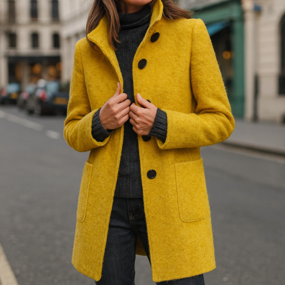 Eleganter Wintermantel Damen lang & warm im Woll-Look – Nordura Coat