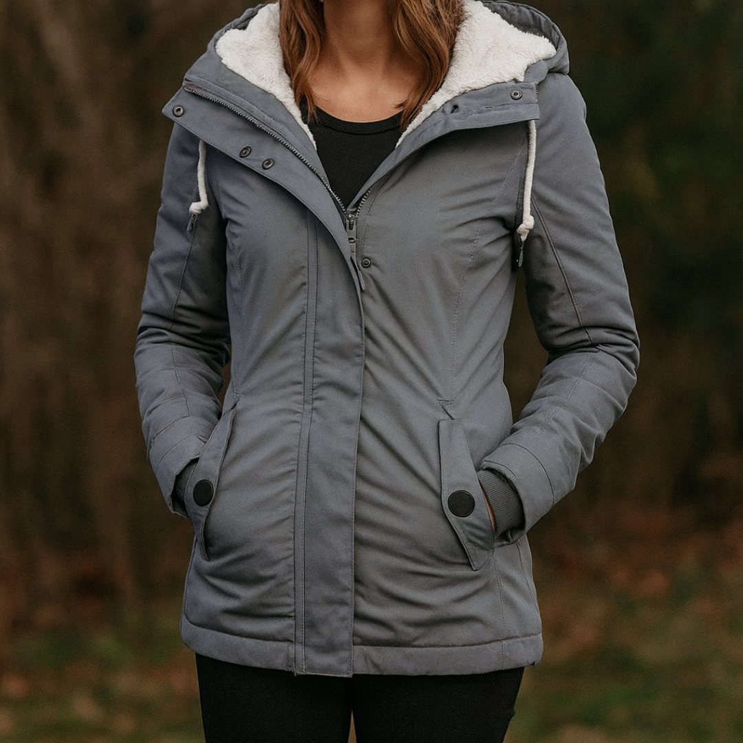 Damen Winterjacke wasserabweisend mit Kapuze & Fleecefutter – Nordveil Coat