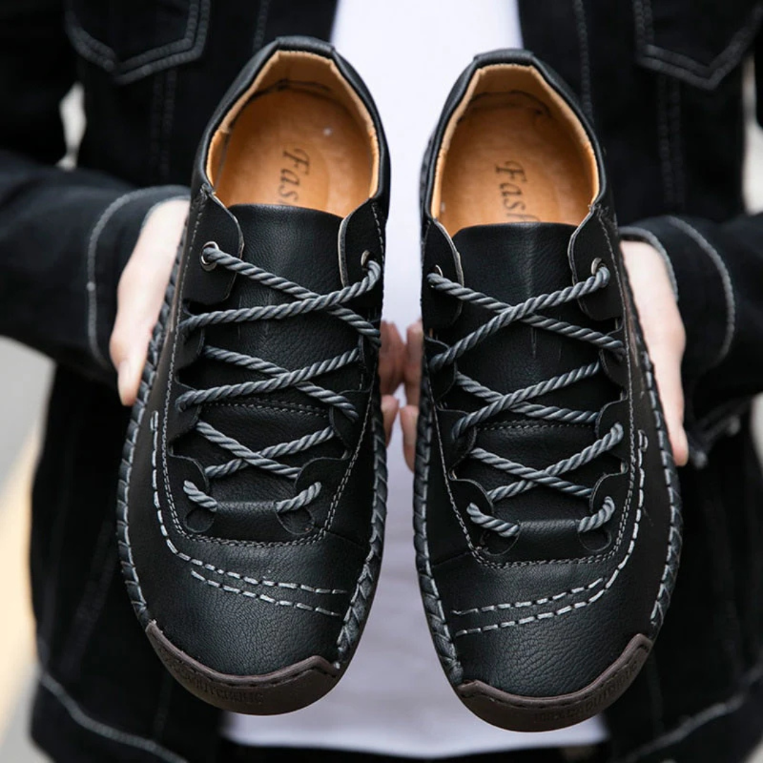Orthopädische Walkingschuhe aus Leder für Herren mit Dämpfung – Nordspur StrongStep