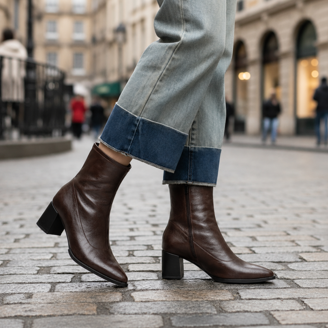 Stiefel mit Absatz & Spitz zulaufender Form – NoirVogue Ankle Boots