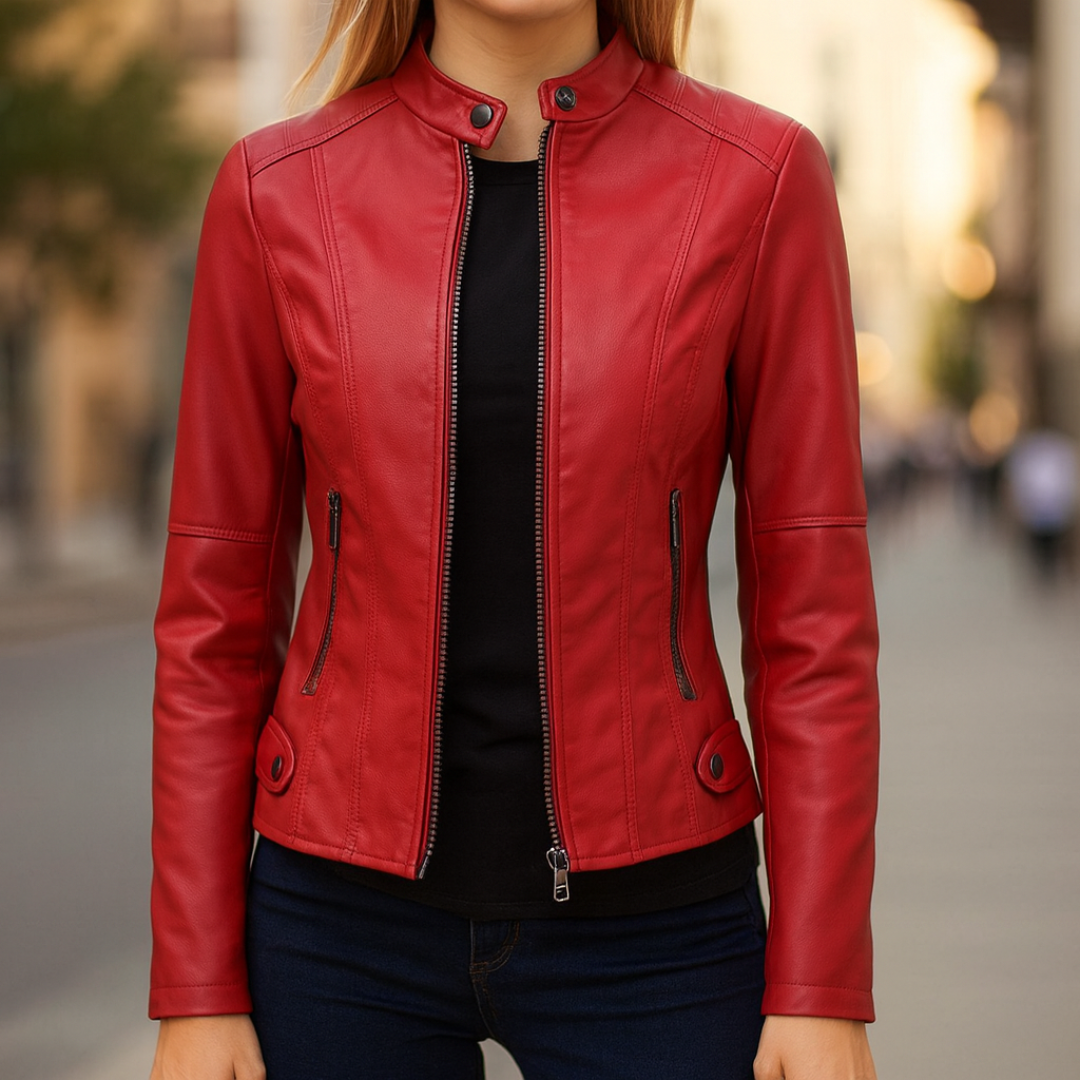Lederjacke Damen mit figurbetontem Schnitt & zeitlosem Design – Eleganza Jacket