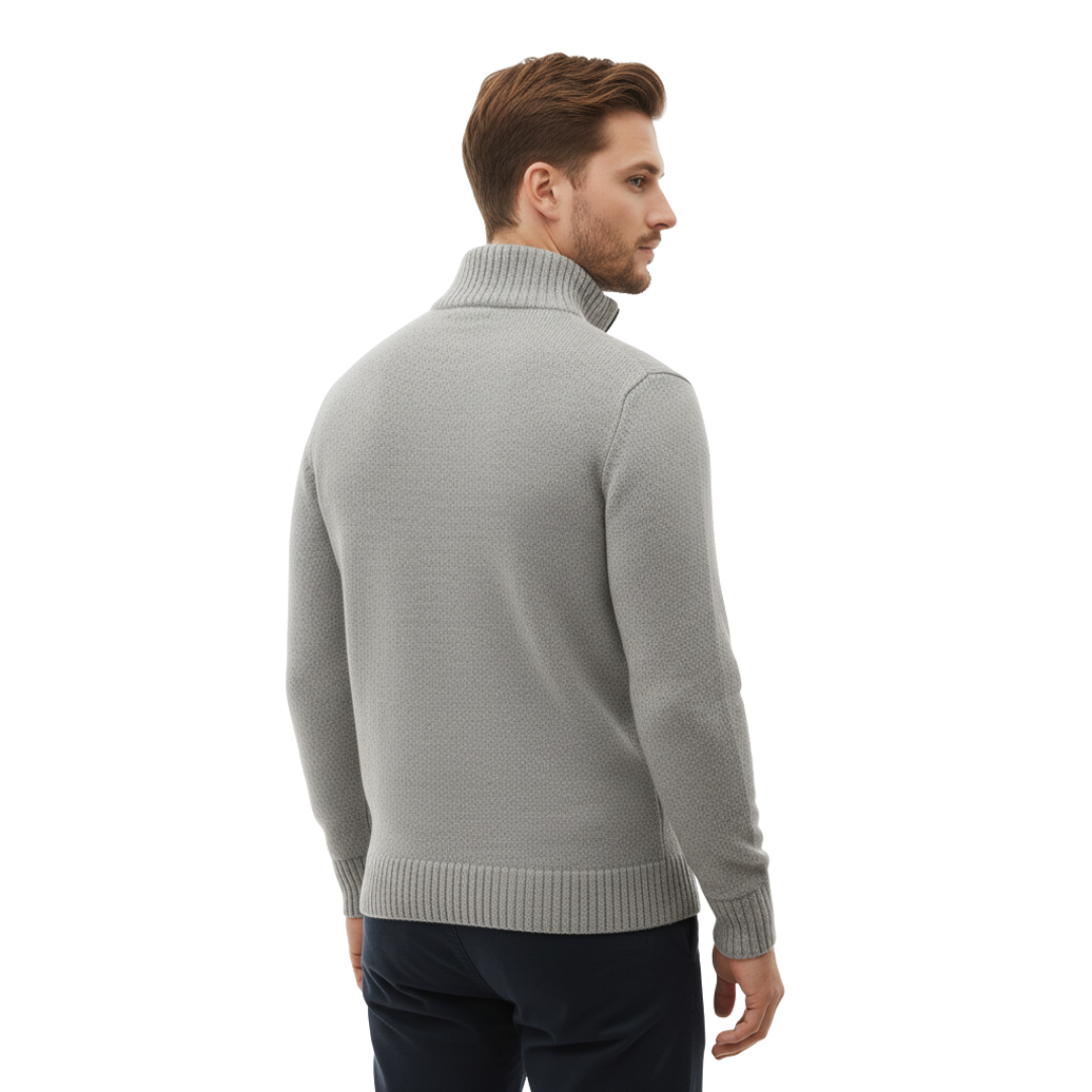 Nordspur | MerinoEdge Strickpullover mit Halb-Reißverschluss