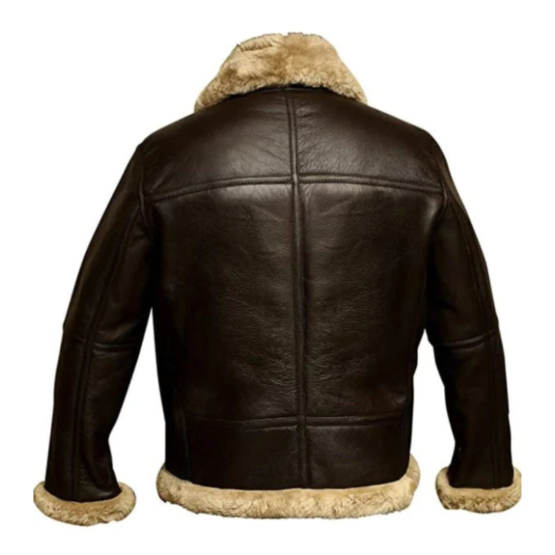 Lederjacke mit Shearling-Futter & Vintage-Design – Nordfell Aviator