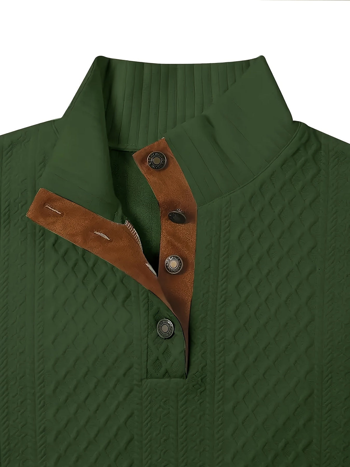 Pullover mit Stehkragen und Knopfleiste im Henley-Stil