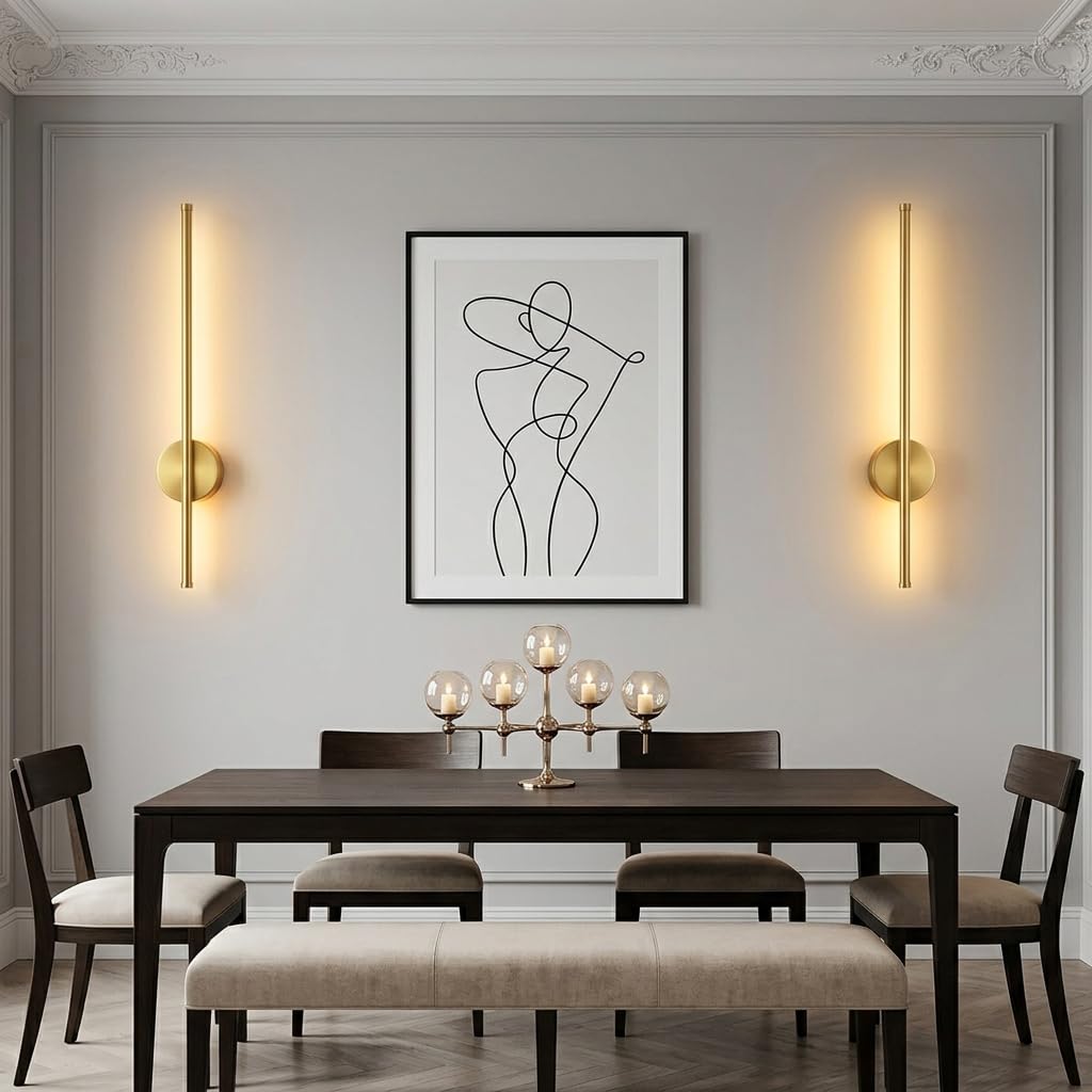 Wiederaufladbare Wandlampe Gold, 50 cm – Dimmbare LED-Wandleuchte